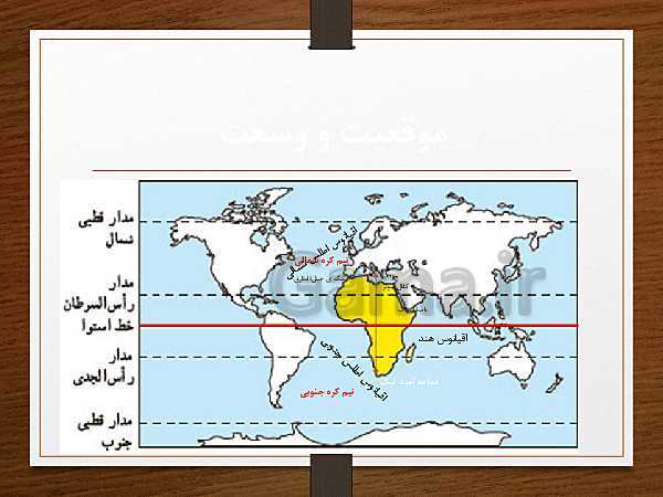 پاورپوینت کنفرانس درس 22 مطالعات اجتماعی هشتم | ویژگی‌های طبیعی و انسانی افریقا- پیش نمایش