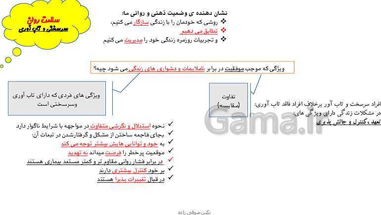 پاورپوینت تدریس با روش نقشه ذهنی سلامت و بهداشت | درس 10: بهداشت روان- پیش نمایش