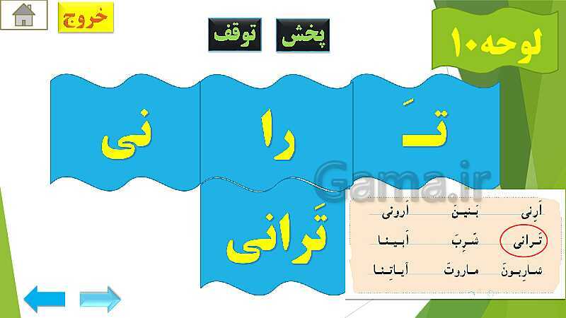 پاورپوینت تدریس قرآن اول دبستان | درس4: قرآن بخوانیم (لوحه‌ی 4 تا 12)- پیش نمایش