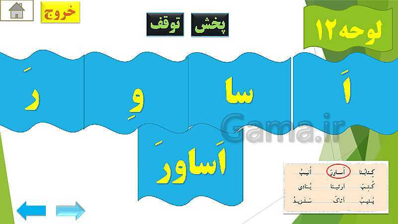 پاورپوینت تدریس قرآن اول دبستان | درس4: قرآن بخوانیم (لوحه‌ی 4 تا 12)- پیش نمایش