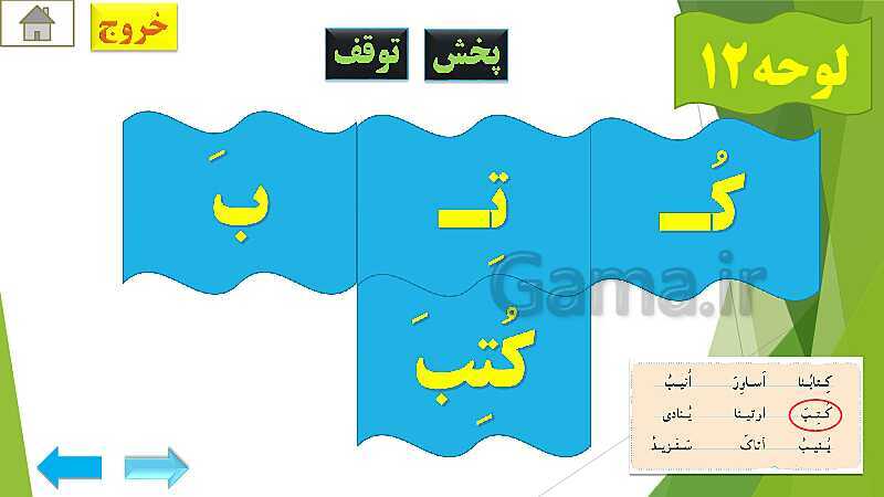 پاورپوینت تدریس قرآن اول دبستان | درس4: قرآن بخوانیم (لوحه‌ی 4 تا 12)- پیش نمایش