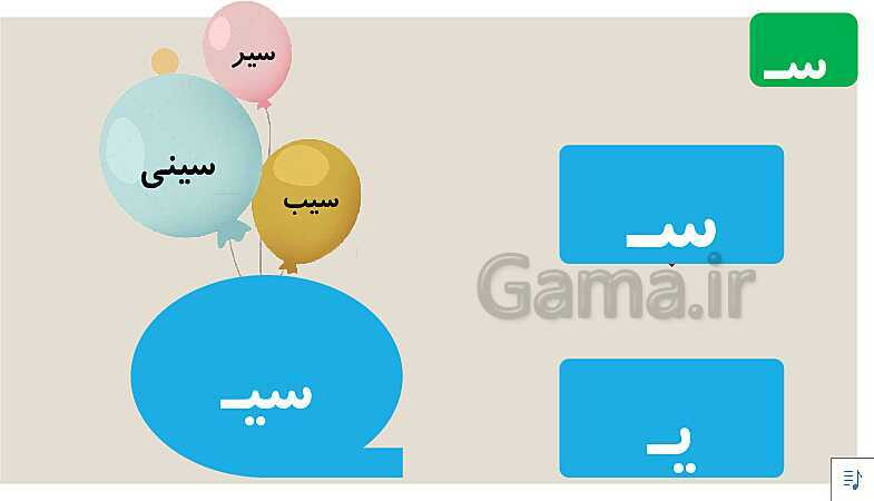 پاورپوینت آموزش با داستان، شعر خوانی، جمله سازی، بازی و صدا گذاری | درس 6: ایـ یـ ی ای - پیش نمایش