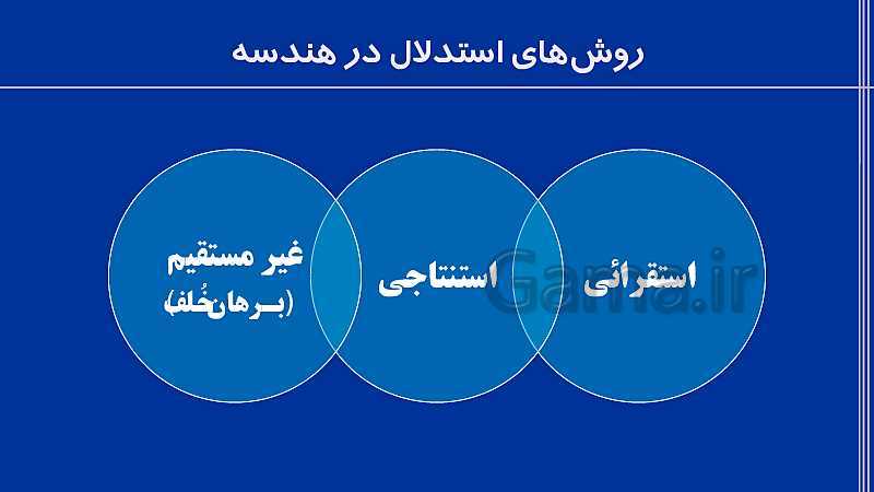 پاورپوینت هندسه دهم رشته ریاضی | استدلال- پیش نمایش