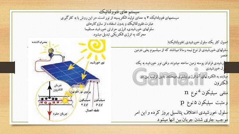 پاورپوینت کاربرد فناوری‌های نوین یازدهم هنرستان | پودمان 4: انرژی‌های تجدید پذیر- پیش نمایش