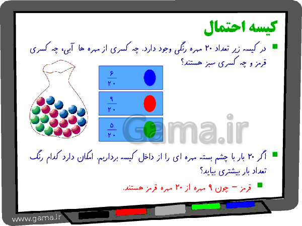 پاورپوینت آموزشی ریاضی سوم دبستان فصل 7: آمار و احتمال | احتمال- پیش نمایش