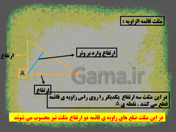 پاورپوینت آموزشی ریاضی چهارم ابتدائی | ارتفاع و مساحت مثلث و متوازی الاضلاع- پیش نمایش