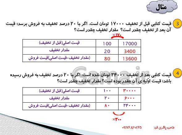 پاورپوینت تدریس مجازی ریاضی ششم | فصل 6: تناسب و درصد- پیش نمایش