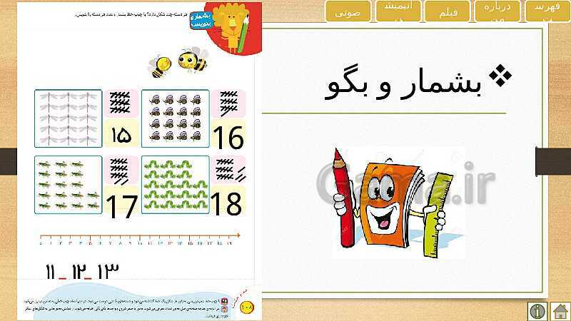 پاورپوینت آموزش و حل فعالیت های ریاضی اول دبستان | تم 13 تا 16- پیش نمایش