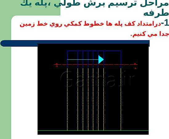 پاورپوینت نقشه کشی ساختمان پایه یازدهم رشتۀ ساختمان |  شناسایی اصول ترسيم برش راه پله- پیش نمایش