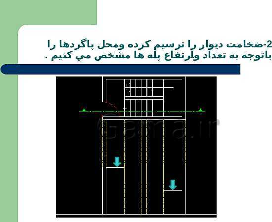 پاورپوینت نقشه کشی ساختمان پایه یازدهم رشتۀ ساختمان |  شناسایی اصول ترسيم برش راه پله- پیش نمایش