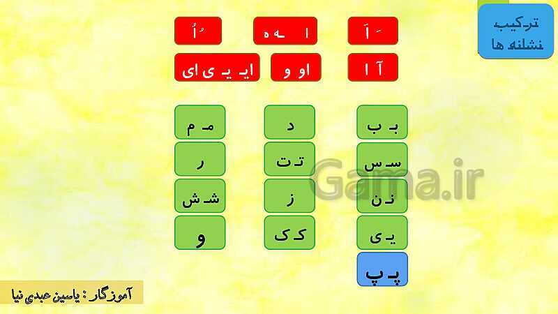 پاورپوینت فارسی اول دبستان | درس 10: آموزش نشانه‌ی پـ پ با شعر و ترکیب نشانه‌ها- پیش نمایش