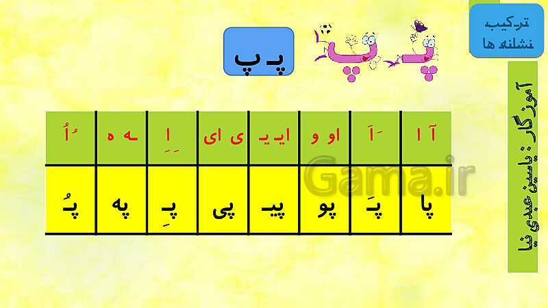 پاورپوینت فارسی اول دبستان | درس 10: آموزش نشانه‌ی پـ پ با شعر و ترکیب نشانه‌ها- پیش نمایش