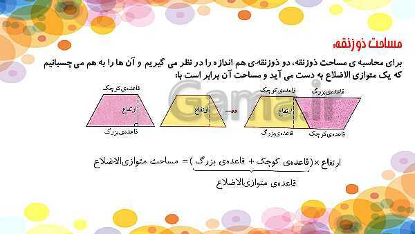 پاورپوینت ریاضی پنجم دبستان | فصل 6 | درس 1: مساحت لوزی و ذوزنقه- پیش نمایش