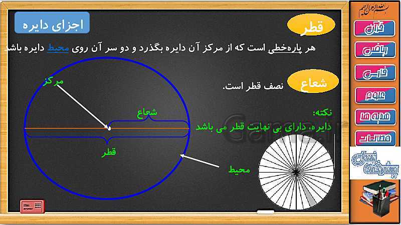 پاورپوینت ریاضی سوم دبستان | فصل 3: رسم دایره با پرگار و خط کش- پیش نمایش