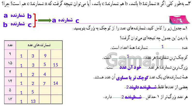 پاورپوینت آموزش و حل مسئله های فصل 5 ریاضی هفتم | شمارنده ها و اعداد اول (صفحه 55 تا 68)- پیش نمایش