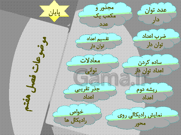 پاورپوینت آموزش فصل 7 ریاضی هشتم | توان و جذر- پیش نمایش