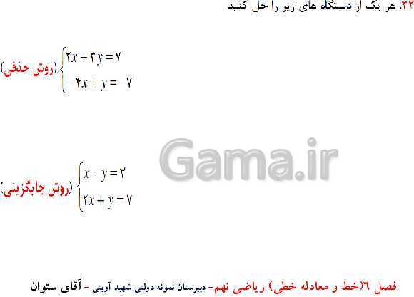 پاورپوینت آموزش ریاضی نهم | فصل 6: خط و معادله‌های خطی- پیش نمایش