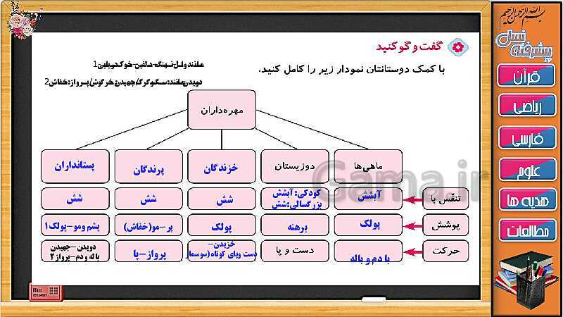 پاورپوینت علوم تجربی سوم دبستان | درس 13: پستاندارن (جلسه دوم)- پیش نمایش