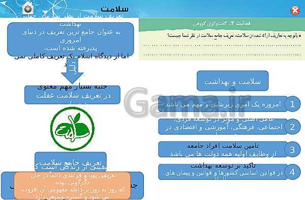 پاورپوینت تدریس درس 1 سلامت و بهداشت دوازدهم | سلامت چیست؟- پیش نمایش