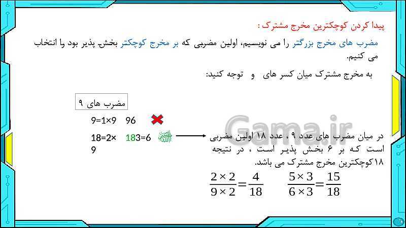 پاورپوینت ریاضی ششم دبستان | فصل 2: کسر- پیش نمایش