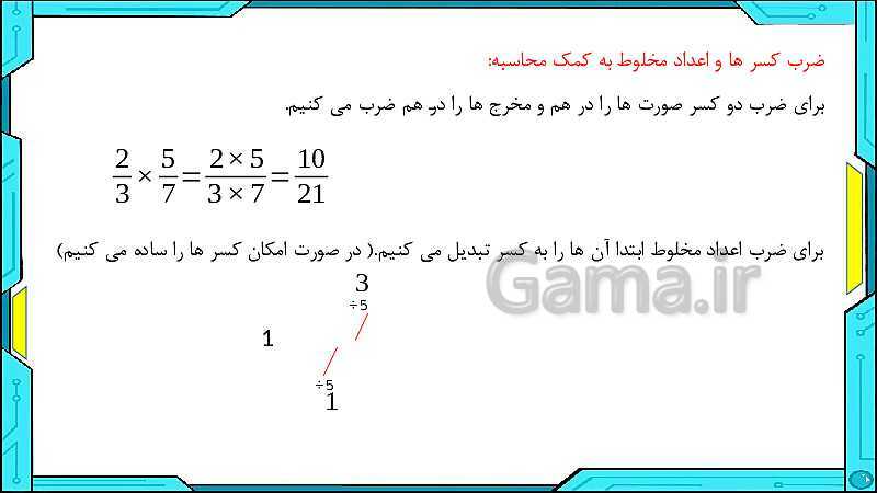 پاورپوینت ریاضی ششم دبستان | فصل 2: کسر- پیش نمایش