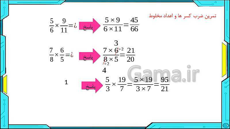 پاورپوینت ریاضی ششم دبستان | فصل 2: کسر- پیش نمایش