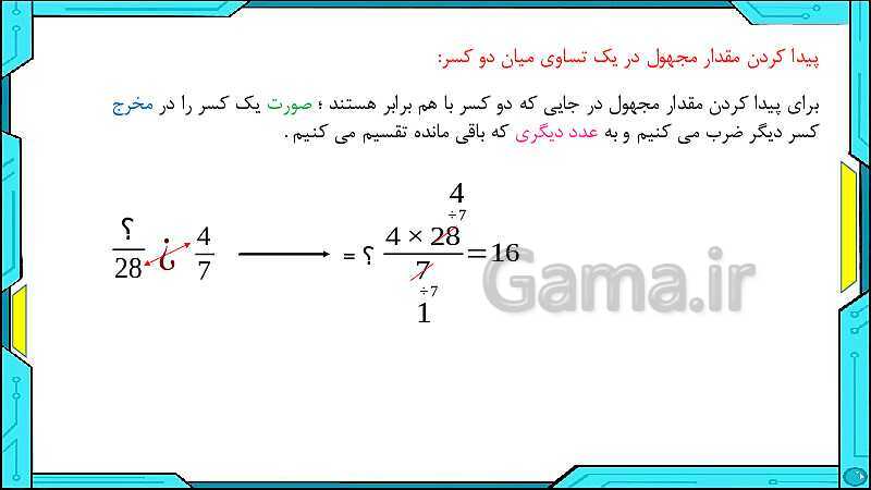 پاورپوینت ریاضی ششم دبستان | فصل 2: کسر- پیش نمایش