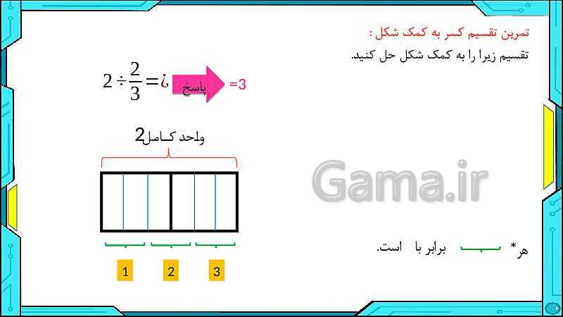 پاورپوینت ریاضی ششم دبستان | فصل 2: کسر- پیش نمایش