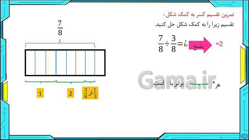 پاورپوینت ریاضی ششم دبستان | فصل 2: کسر- پیش نمایش