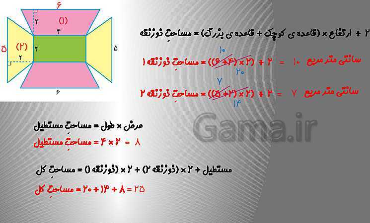 تدریس مساحت ذوزنقه و حل تمرین (صفحه 108 تا 109)- پیش نمایش