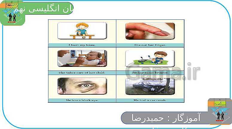 پاورپوینت انگلیسی نهم  | Lesson 6: Health and Injuries- پیش نمایش