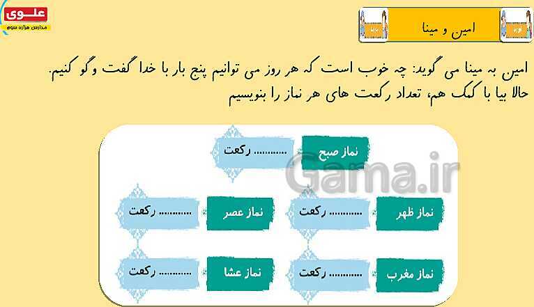 پاورپوینت هدیه‌های آسمانی دوم دبستان | درس 17: وقت نماز- پیش نمایش