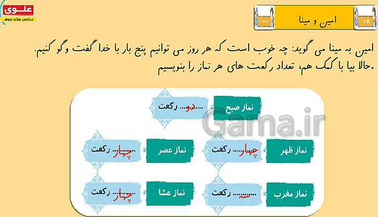 پاورپوینت هدیه‌های آسمانی دوم دبستان | درس 17: وقت نماز- پیش نمایش