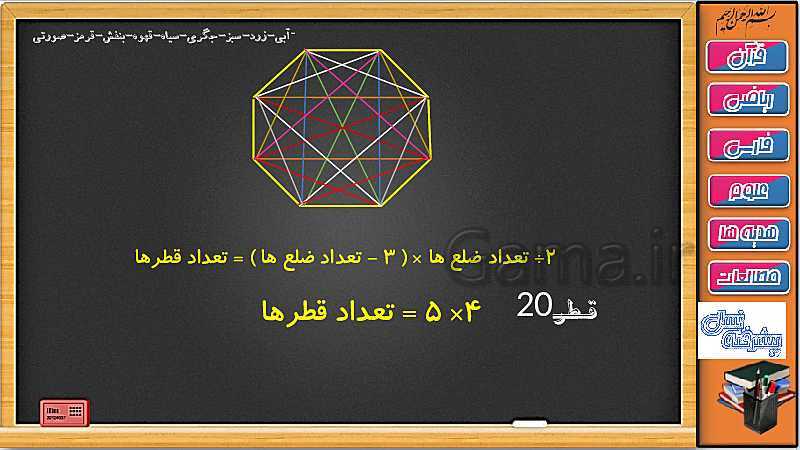 پاورپوینت ریاضی سوم دبستان | فصل 5: انواع خط، چند ضلعی و قطر- پیش نمایش