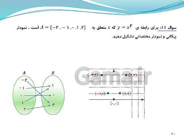پاورپوینت فصل 5 ریاضی (1) دهم | درس 1: مفهوم تابع و بازنمایی‌های آن- پیش نمایش