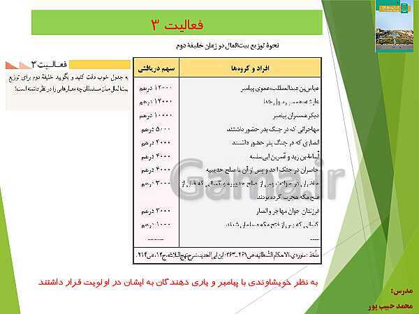 پاورپوینت تاریخ (2) یازدهم انسانی | درس 5: تثبیت و گسترش اسلام در دوران خلفای نخستین- پیش نمایش