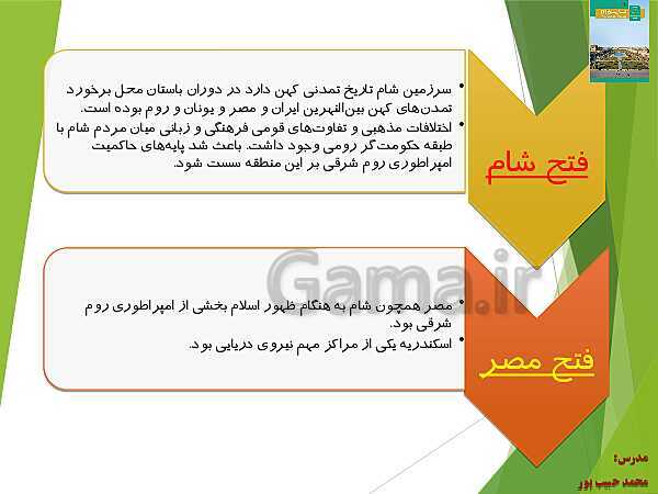 پاورپوینت تاریخ (2) یازدهم انسانی | درس 5: تثبیت و گسترش اسلام در دوران خلفای نخستین- پیش نمایش