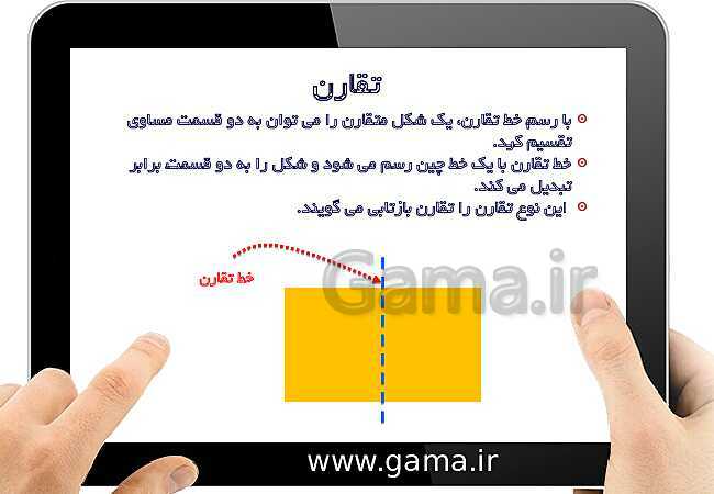 اسلاید آموزشی شکل های متقارن و خط تقارن- پیش نمایش