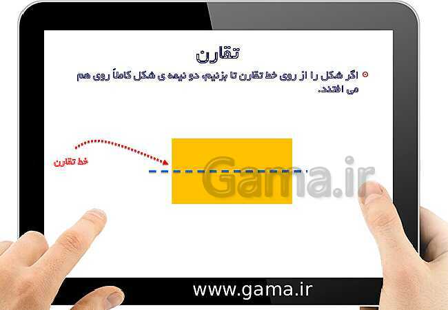 اسلاید آموزشی شکل های متقارن و خط تقارن- پیش نمایش