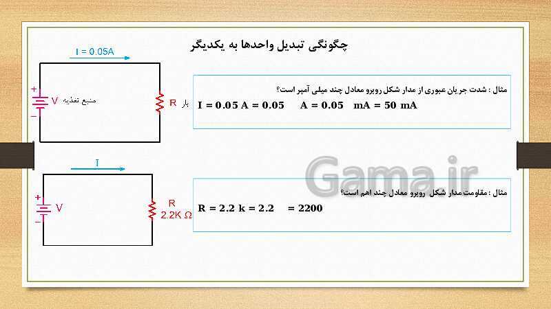 پاورپوینت کتاب مبانی الکتریسیته برق کار صنعتی درجه 2 دهم | فصل سوم: آشنایی با قطعات و کمیت های الکتریکی- پیش نمایش