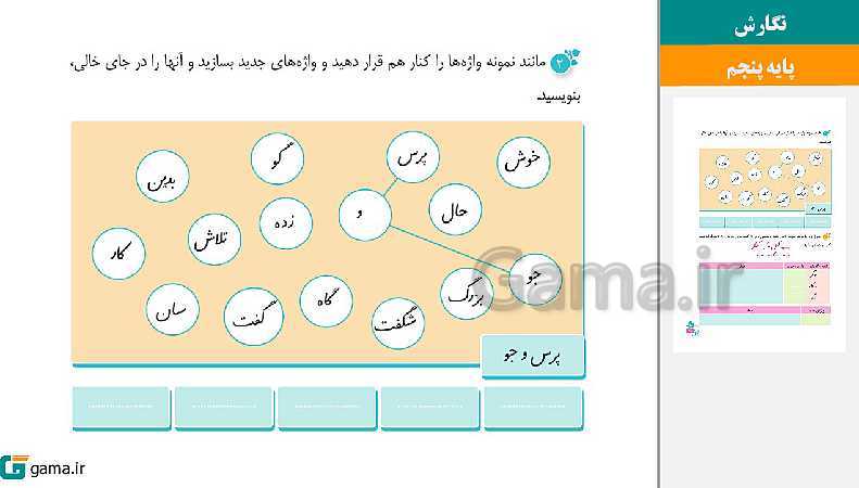 پاورپوینت کتاب محور ویژه تدریس مجازی نگارش پنجم دبستان | درس 1 تا 17- پیش نمایش