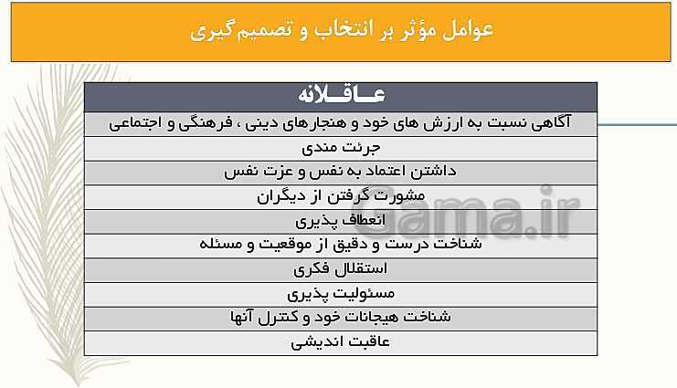 پاورپوینت مدیریت خانواده و سبک زندگی (پسران) دوازدهم | درس 5:   انتخاب و پیامدهای آن در روابط انسانی- پیش نمایش