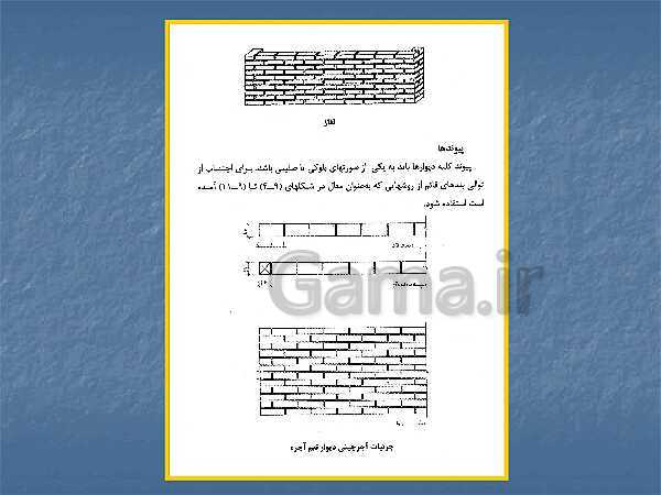 پاورپوینت عناصر و جزییات یازدهم هنرستان | فصل 2: دیوار چینی ،آجر- پیش نمایش