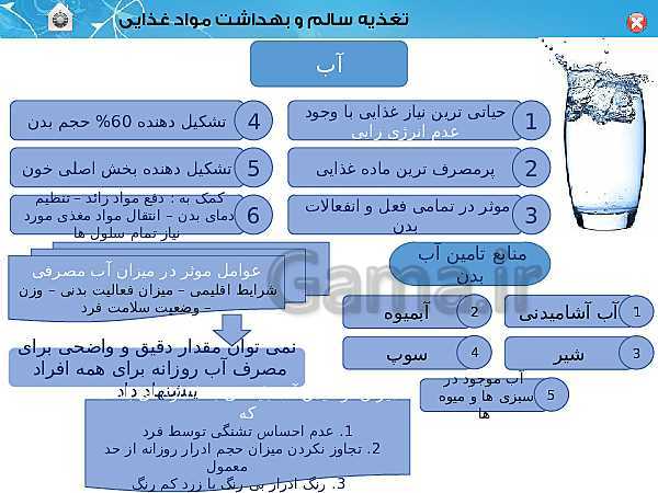 پاورپوینت سلامت و بهداشت دوازدهم | درس 3: برنامهٔ غذایی سالم- پیش نمایش