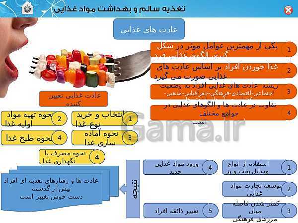 پاورپوینت سلامت و بهداشت دوازدهم | درس 3: برنامهٔ غذایی سالم- پیش نمایش