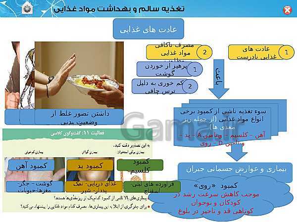 پاورپوینت سلامت و بهداشت دوازدهم | درس 3: برنامهٔ غذایی سالم- پیش نمایش