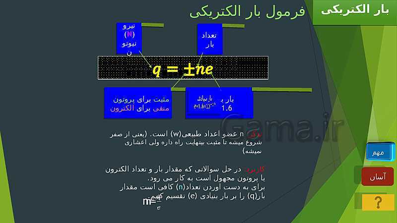 پاورپوینت آموزش جذاب  فصل 1 فیزیک یازدهم رشته علوم ریاضی | الکتریسیته ساکن- پیش نمایش