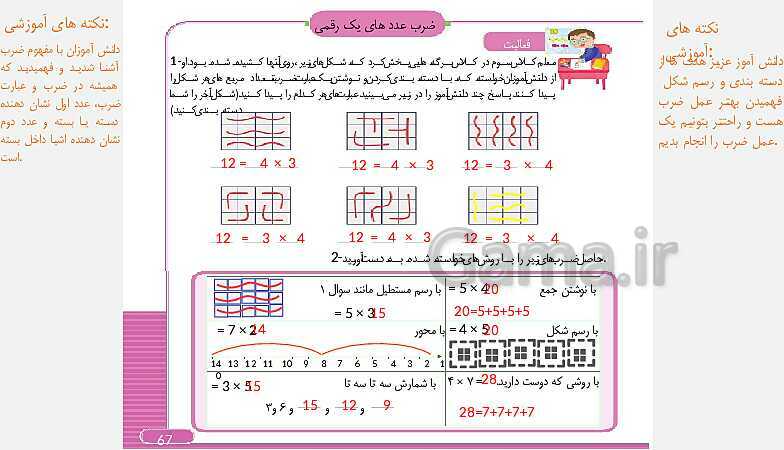 پاورپوینت و درسنامه ریاضی سوم دبستان | فصل 4: ضرب و تقسیم (ص. 64 تا 78)- پیش نمایش