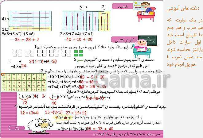 پاورپوینت و درسنامه ریاضی سوم دبستان | فصل 4: ضرب و تقسیم (ص. 64 تا 78)- پیش نمایش