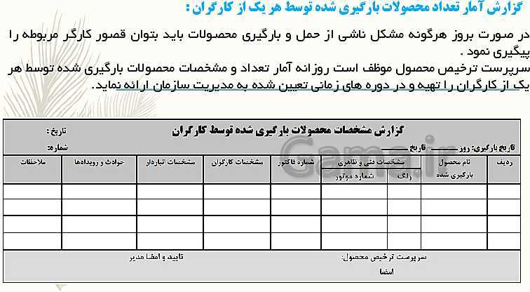 پاورپوینت سرپرست ترخیص محصول یازدهم کاردانش | فصل 7: گزارشات واحد ترخیص- پیش نمایش